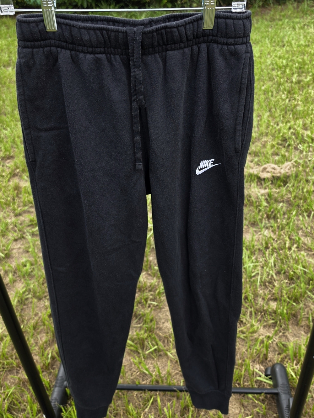 Nike Black Jogger Sweatpants with White Swoosh